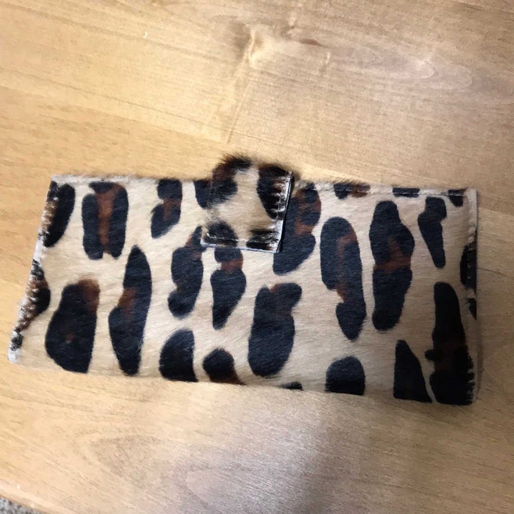 Leopard print large wallet